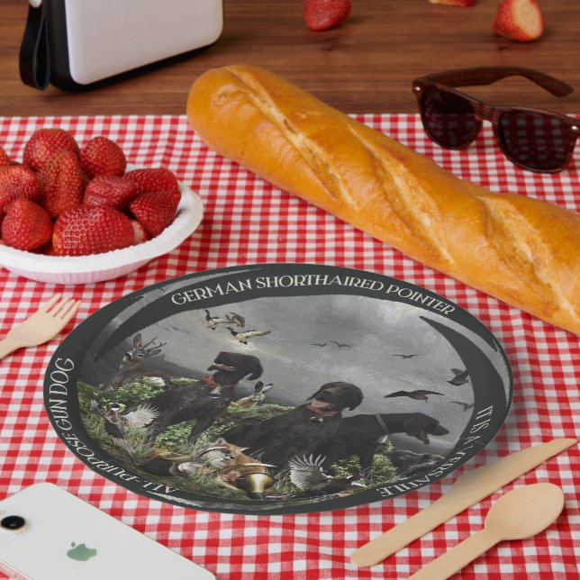 Assiettes En Carton Pointeurs allemands à poils courts (Pique-nique)