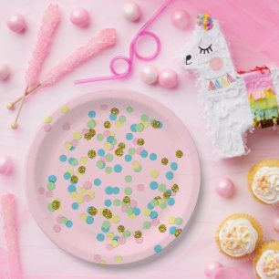 Assiettes En Carton Points Confetti modernes colorés et agréables