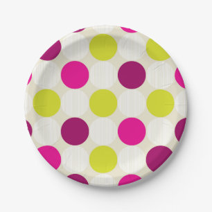 Assiettes En Carton Points de couleurs
