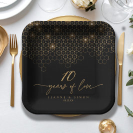 Assiettes En Carton Points forts Gold 10th Anniversary ID1165