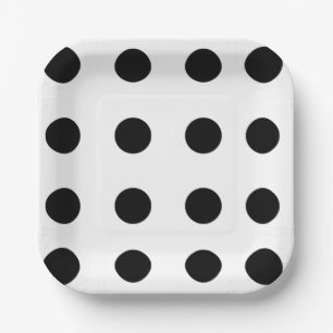 Assiettes En Carton Points noirs
