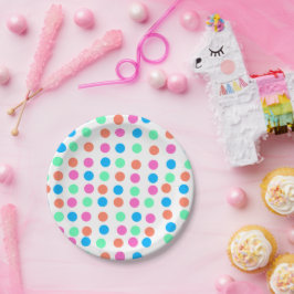 Assiettes En Carton Points Pastel Printemps