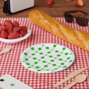 Assiettes En Carton Points verts, Motif à pois, Pois, Pointillé