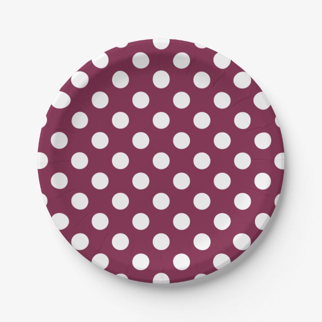 Assiettes En Carton Pois blancs en Bourgogne (Devant)
