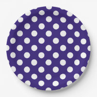 Pois blancs sur bleu foncé
