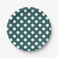 Pois blancs sur turquoise