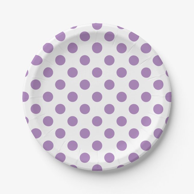 Assiettes En Carton Pois de lavande sur blanc (Devant)