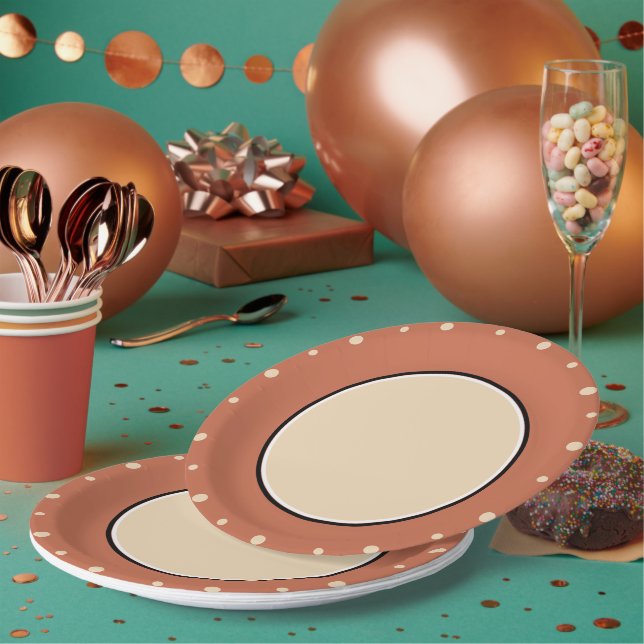 Assiettes En Carton Pois de sable Terra Cotta Blanc (Multi)