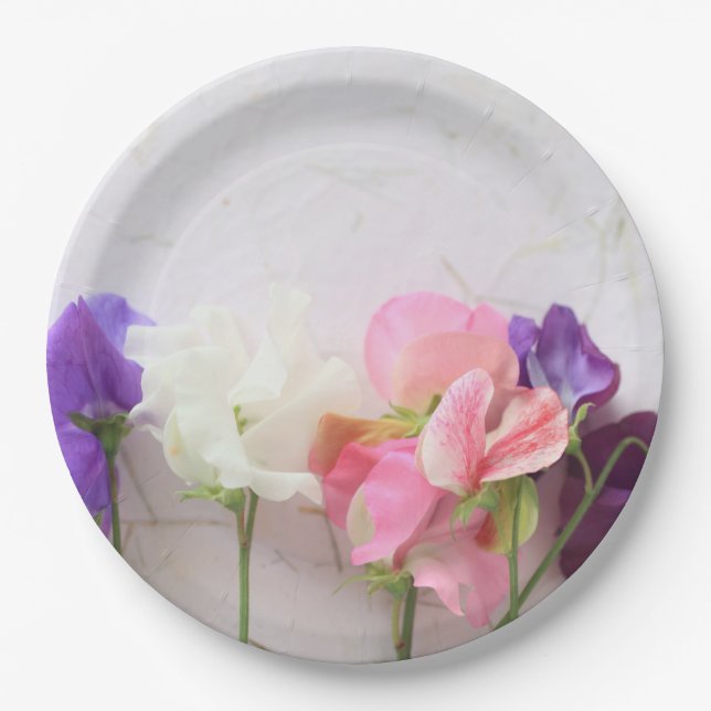 Assiettes En Carton Pois doux frais (Devant)