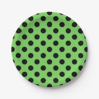 Pois noirs sur vert citron