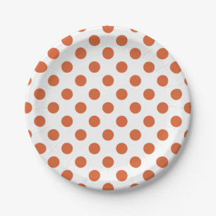 Assiettes En Carton pois orange brûlés