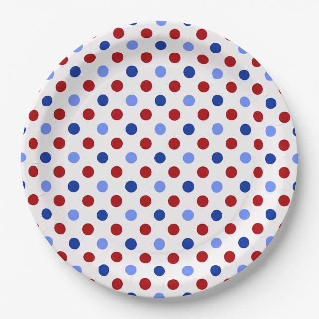 Assiettes En Carton Pois patriotique (Devant)