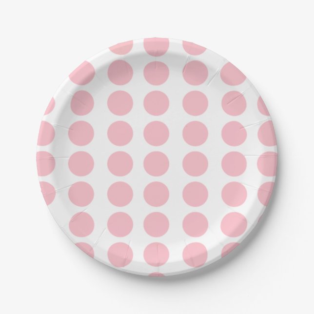 Assiettes En Carton Pois rose (Devant)