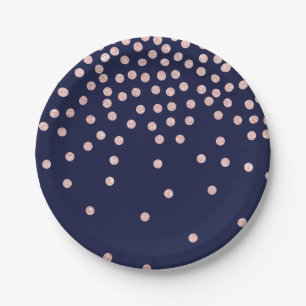 Assiettes En Carton pois rose girly de confettis de parties