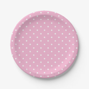 Assiettes En Carton Pois roses