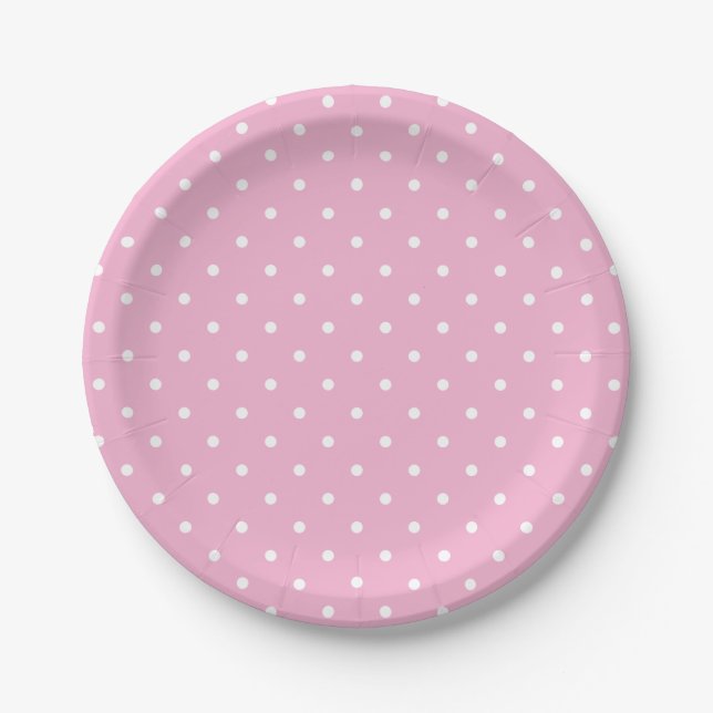 Assiettes En Carton Pois roses (Devant)