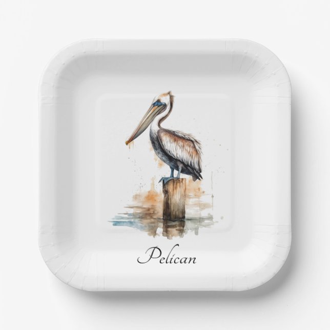 Assiettes En Carton Poise du Pélican (Recto)