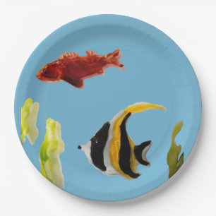 Assiettes En Carton Poisson aquatique balnéaire