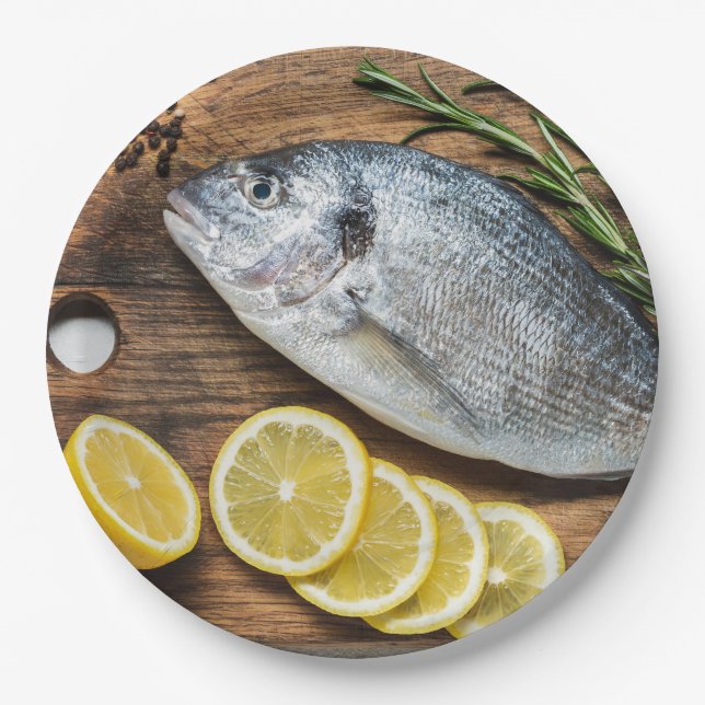 Assiettes En Carton Poisson Dorado (Devant)