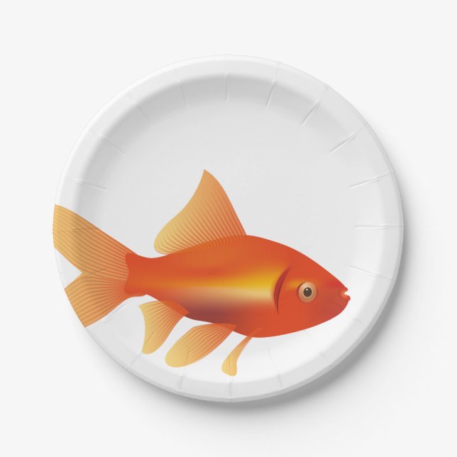 Assiettes En Carton Poisson rouge (Devant)