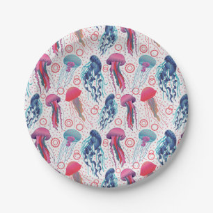 Assiettes En Carton Poissons de gelée colorée