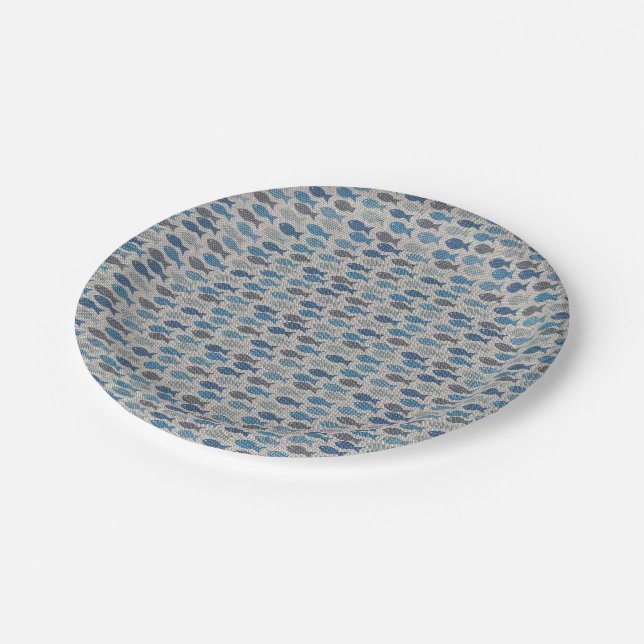Assiettes En Carton Poissons de toile (Angle)