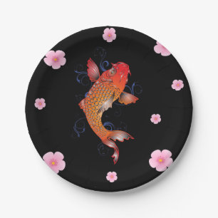 Assiettes En Carton Poissons Koi de vie marine