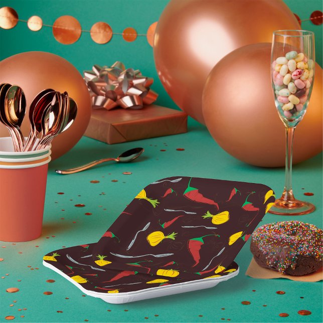 Assiettes En Carton Poivrons Et Oignons (Créateur téléchargé)