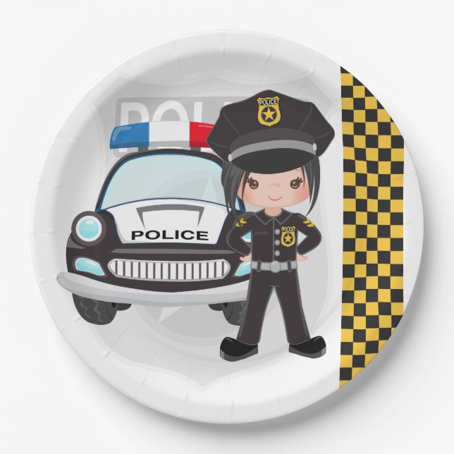 Assiettes En Carton Police (Devant)