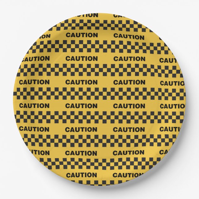 Assiettes En Carton Police - Attention (Devant)