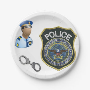Assiettes En Carton Police des plaques de papier