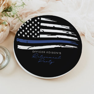 Assiettes En Carton POLICE Ligne Bleue Mince Bureau Parti de la retrai