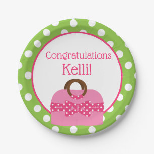 Assiettes En Carton Polka Dot Purge Plaques De Fête Personnalisées