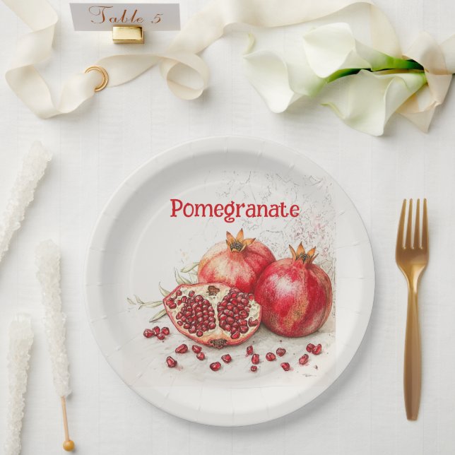 Assiettes En Carton Pomegranate Paper Plate (Mariage)
