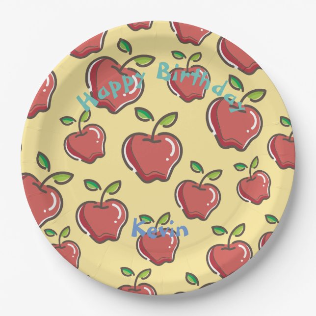 Assiettes En Carton Pomme rouge (Devant)