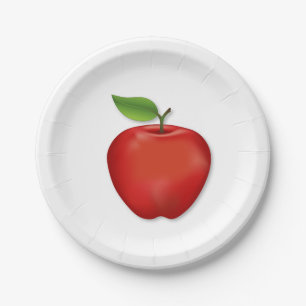 Assiettes En Carton Pomme rouge