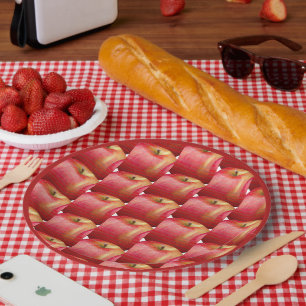 ASSIETTES EN CARTON POMME ROUGE DÉLICIEUSE