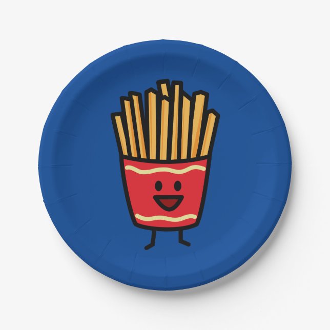 Assiettes En Carton Pommes frites heureuses (Devant)