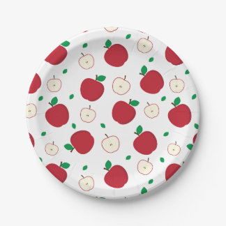 Assiettes En Carton Pommes rouges et pommes à demi