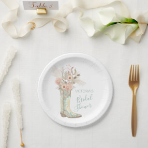 Assiettes En Carton Pompes Florales Western Cowgirl Douche