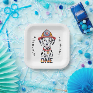 Assiettes En Carton Pompier Dalmatien Wild Un 1er anniversaire fête