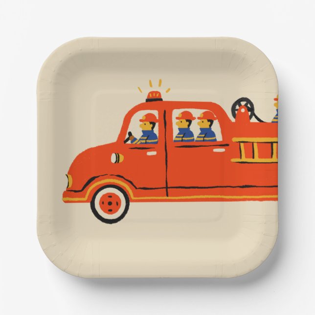 Assiettes En Carton Pompiers (Recto)
