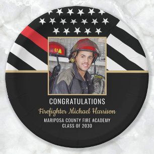 Assiettes En Carton Pompiers - Diplôme de l'École des pompiers Photo p