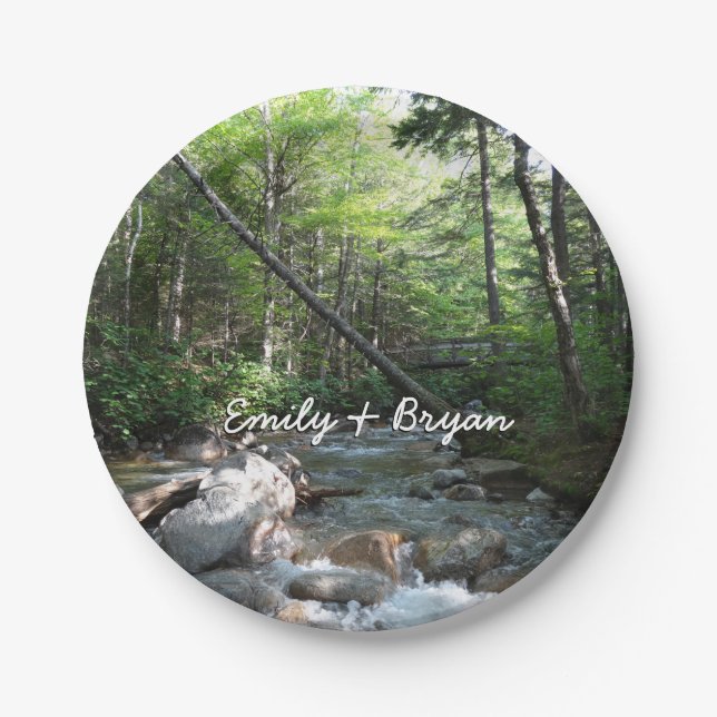 Assiettes En Carton Pont de la rivière Pemigewasset dans le New Hampsh (Devant)