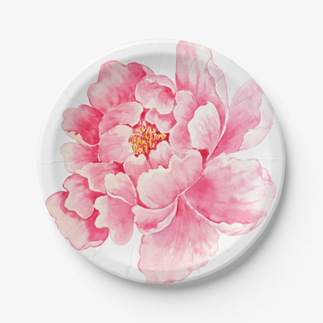Assiettes En Carton Pony rose Floral (Devant)