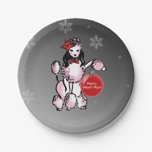 Assiettes En Carton Poodle Lady (Devant)