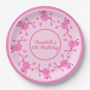 Assiettes En Carton Poodle Power Party Personnaliser la plaque de papi