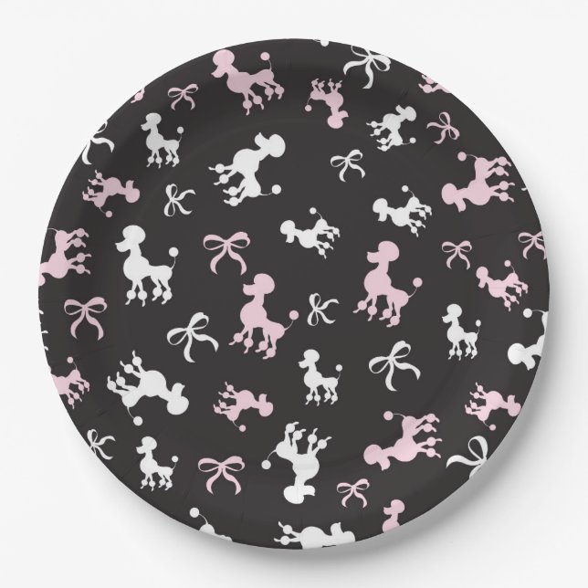 Assiettes En Carton Poodles Sassy (Devant)
