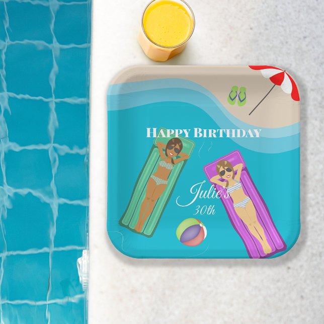 Assiettes En Carton Pool Party pour le 30e anniversaire (Créateur téléchargé)