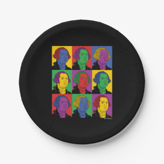Assiettes En Carton Pop Art George Washington
